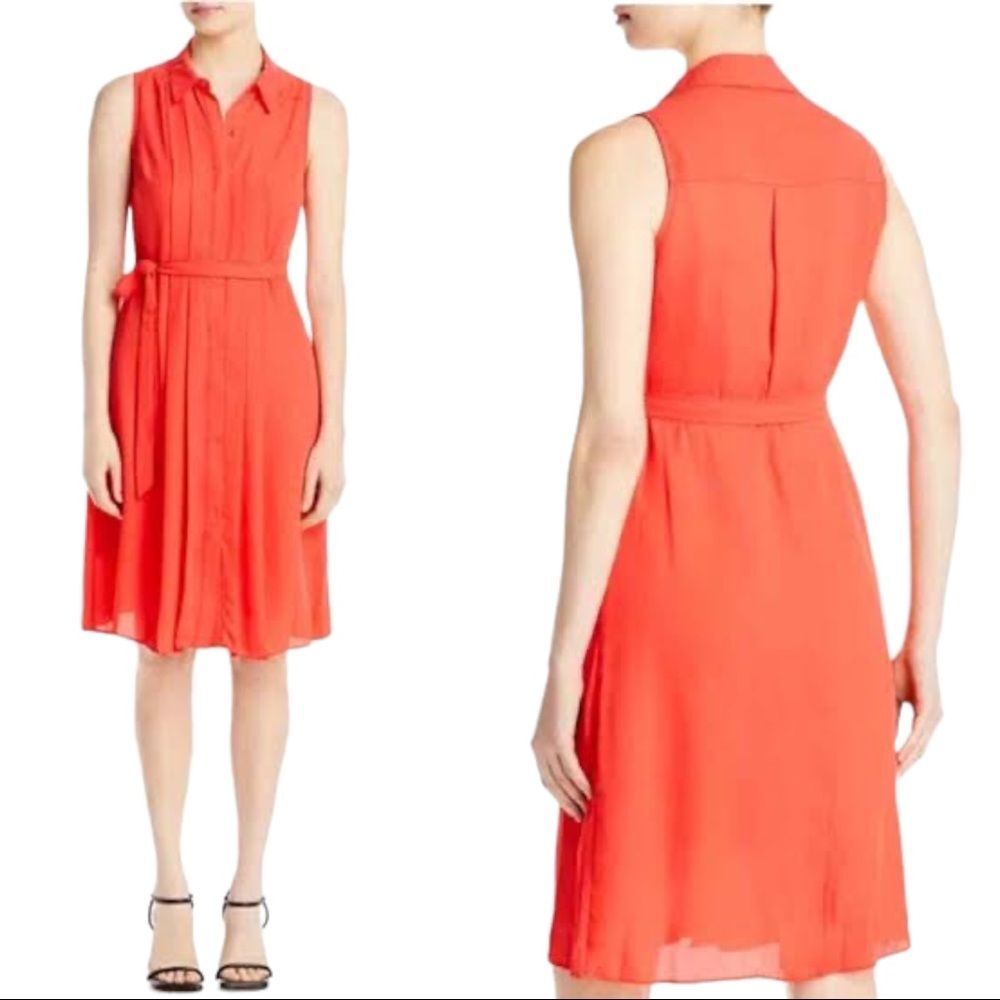 Nanette‎ Lepore Coralicious Sleeveless Pleated Front Dress  Size 8 NEW